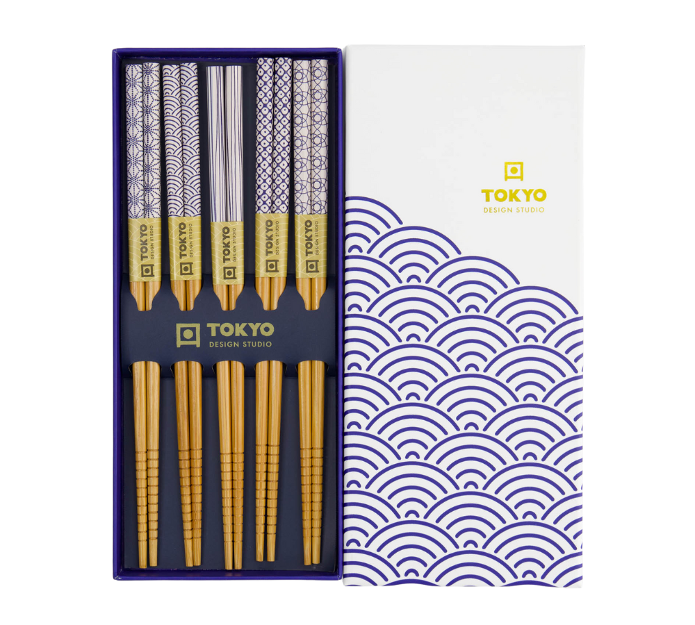 Spisepinde gavesæt, Blue Wave - 5 par